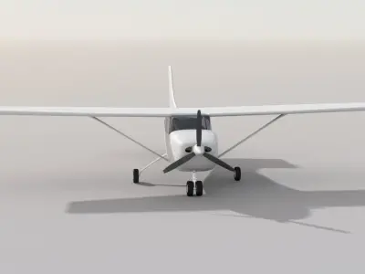 Cessna 182 video game model Rigged Animated PBR Substance sbsar 3D model