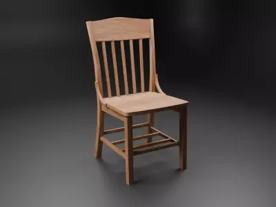 Wood Chair Free 3D model 2