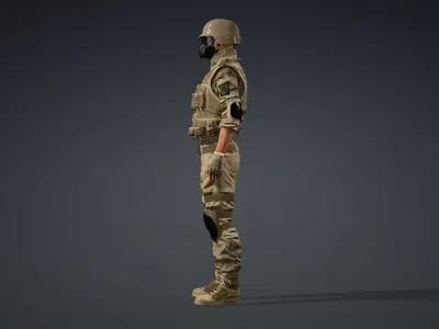 Modern Tactical Soldier 3D Model 3D model