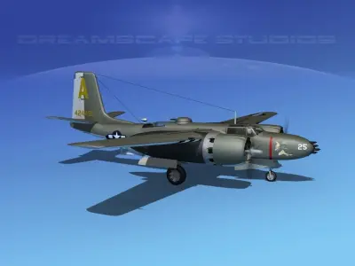 Douglas A-26B Invader V05 3D model