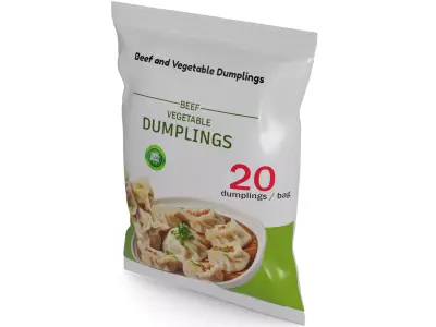 Pasties dumplings and pizzas Beef and Vegetable Dumplings 3D model