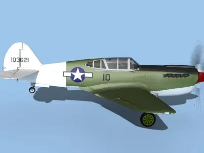 Curtiss P-40F Warhawk V03 USAAF 3D model