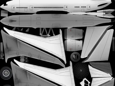 Boeing 787 8 Low-poly 3D model