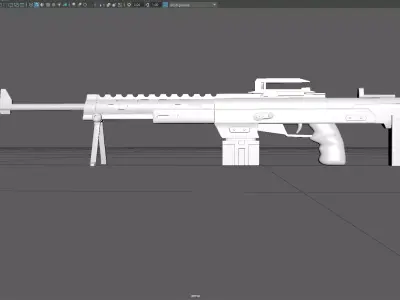 Low Poly Machine Gun Stylized Heavy Weapon 3D Model Low-poly 3D model