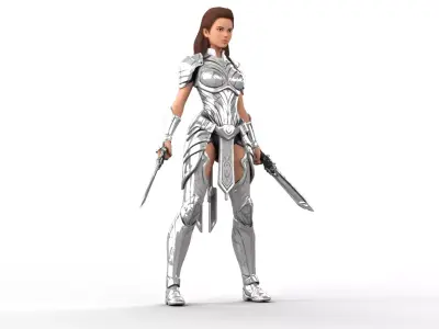 Female Warrior 3D model buy