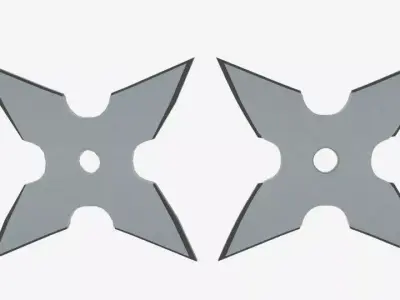 Mourning Star Ninja Shuriken Low-poly 3D model