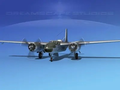 Douglas A-26C Invader Bare Metal 3D model