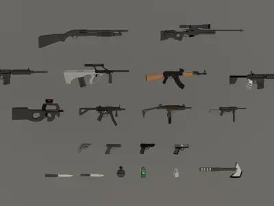 Weapon Asset Free low-poly 3D model