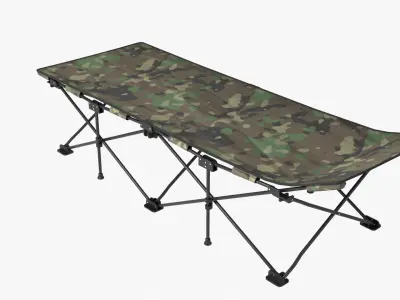 Folding cot Low-poly 3D model