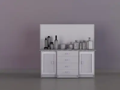beautiful bedroom furniture 3D model