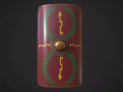 Roman Shield Scutum Low-poly 3D model
