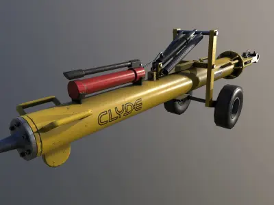 Airport pushback towbar Low-poly 3D model