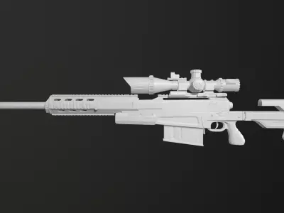 Sniper AX-50 High Poly 3D model