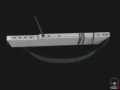 Cyberdeck electronic keyboard with stylus Low-poly 3D model