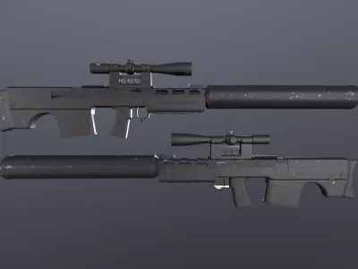 VSSK sniper rifle Free low-poly 3D model
