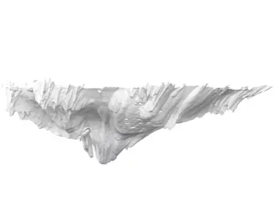 Floating Mountain over city 3D model