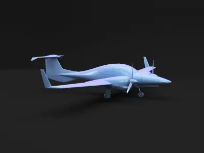 Small white plane 3D model