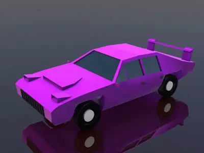 Low Poly Stylish Car 3D Model Free low-poly 3D model