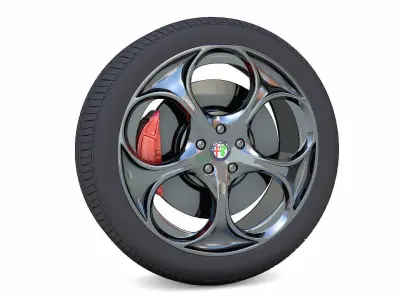 Alfa Romeo Giulia Rim 3D Model Low-poly 3D model