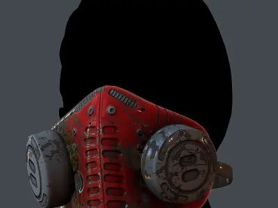 Gas mask helmet 3d model scifi Low-poly 3D model