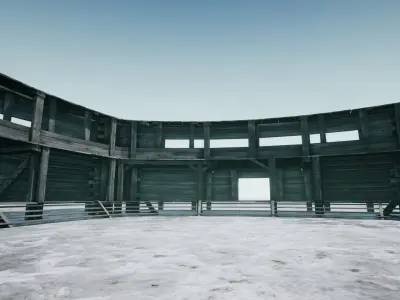 MEDIEVAL FIGHTING ARENA THEATER SCENE FANTASY RING Low-poly 3D model