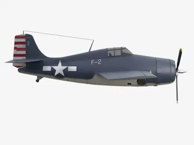 Grumman F4F Wildcat Low-poly 3D model