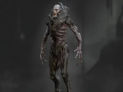 Artificial Cyborg Low-poly 3D model