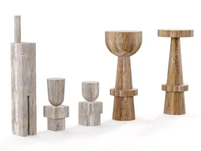 Arno Declercq wooden sculptures Free 3D model