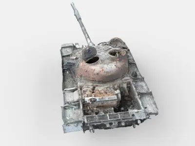 Burned Tank Wreck 01 3D model
