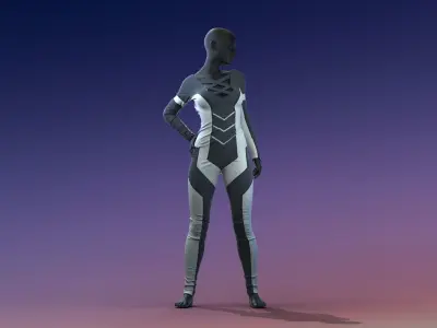 Realistic 3D Models Of Female Sci-Fi Suits 3D model