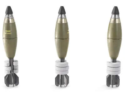 M720A1 Mortar Round 60mm Low-poly 3D model