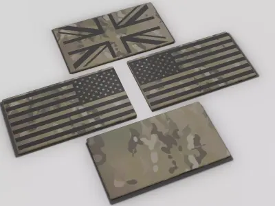 FREE Tactical Patch Pack PBR Free low-poly 3D model