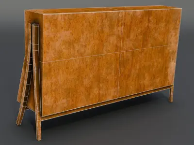 1960s-Inspired Vintage Bookshelf Free low-poly 3D model