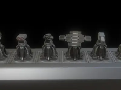 Futuristic Tower Collection Low-poly 3D model