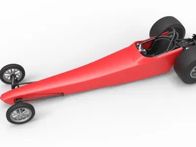 Dragster with Turbonique drag axle Scale 1 to 25 3D print model