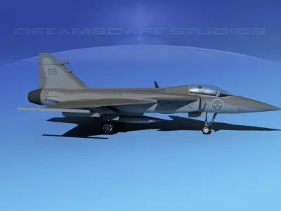 SAAB S39 Gripen Fighter V01 3D model