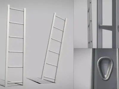 Rung Ladder with 6 Rungs 3D model
