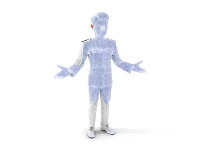 Animated Military Officer Character Model Rigged for Games Low-poly 3D model