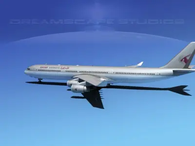Airbus A340-600 Qatar 3D model