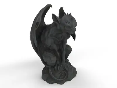 Bat statue Low-poly 3D model