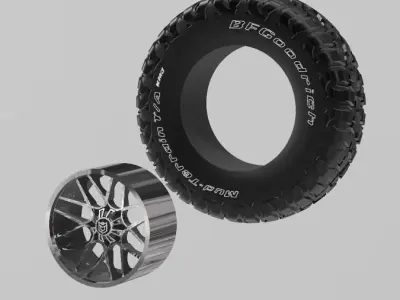 BF GOODRICH KM3 AND DROPSTARS 654 20X10 FOR OFFROAD SCALE AUTOS 3D print model
