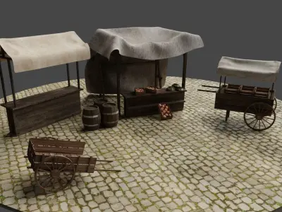 Medieval Marketplace 3D model