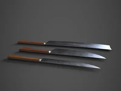 Medieval Knives Low-poly 3D model