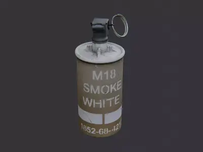 Offhand Smoke Grenade with Ring Lever Low-poly 3D model