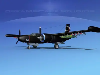 Douglas A-26K Invader Anti Cuba 3D model