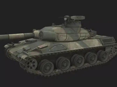 Tank AMX-30B Low-poly 3D model