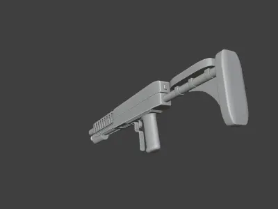 Model of a pump-action shotgun for games post-apocalypse Low-poly 3D model
