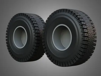 Mining Truck Wheels and Tires 3D model
