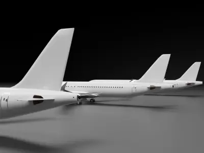 Airbus A220 Family Pack 3D model