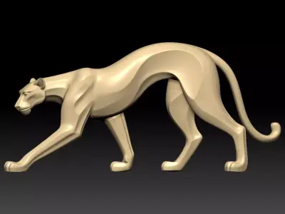 Leopard Sculpture 3D model